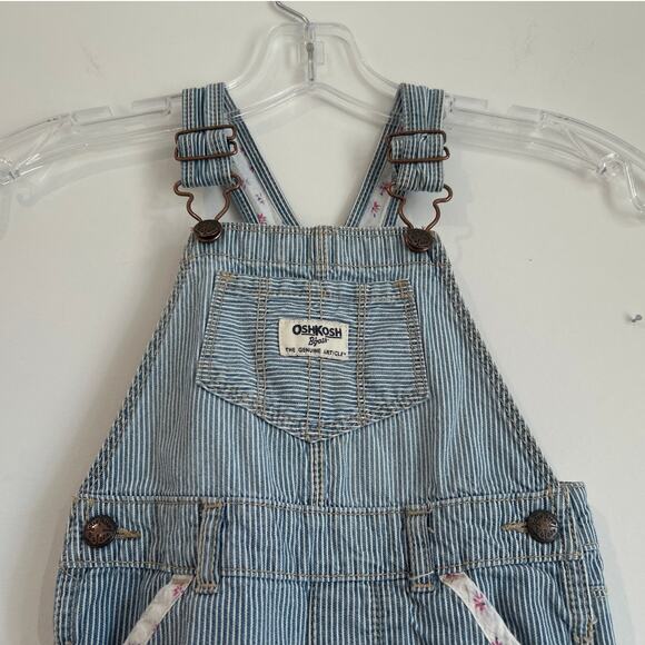 OshKosh B'gosh Overalls - 24 Months - Cute Floral Trim - Picture 3 of 7